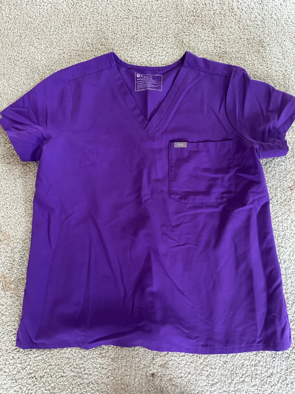 FIGS Digital Grape Catarina V-Neck Scrub Top- SIZE LARGE